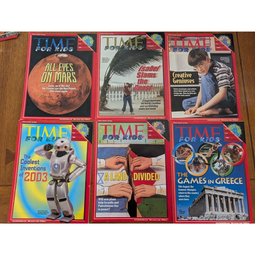 Time For Kids Magazine Lot Kids Multi 2003-2004 Y2K Historical Homeschool